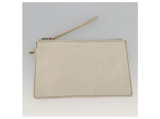 CHANEL Choco Bar Hand Bag Leather Ivory Silver CC - vista 25