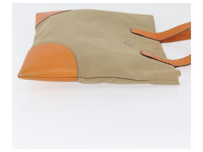 PRADA Tote Bag Canvas Leather Beige Orange Silver - vista 3
