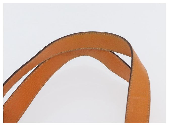 PRADA Tote Bag Canvas Leather Beige Orange Silver - vista 8