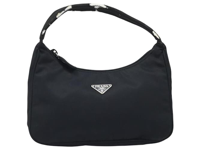 PRADA Hand Pouch Bag Nylon Black Silver - vista 13