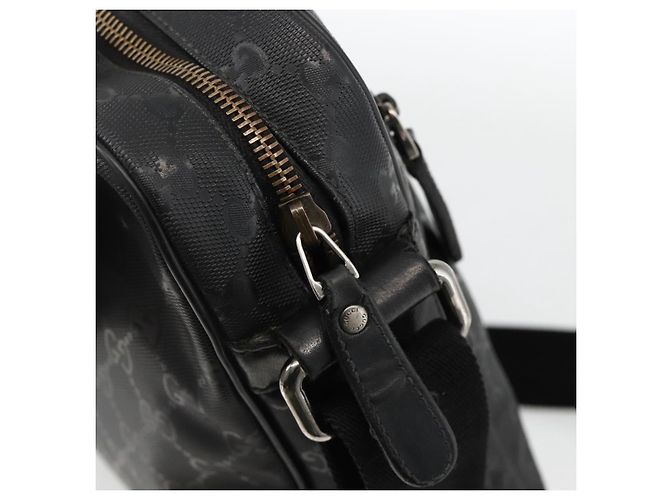 GUCCI GG Implementation Shoulder Bag PVC Black Silver 201448 - vista 10