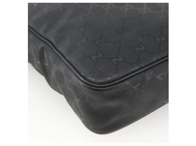 GUCCI GG Implementation Shoulder Bag PVC Black Silver 201448 - vista 16