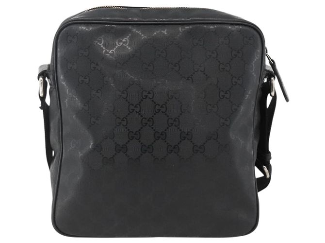 GUCCI GG Implementation Shoulder Bag PVC Black Silver 201448 - vista 2