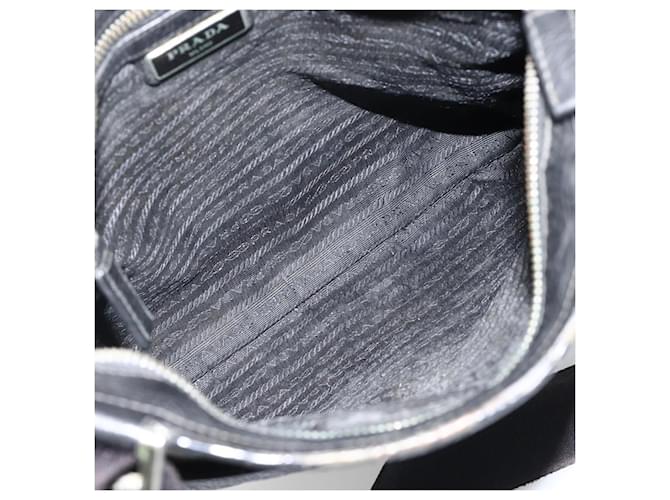 PRADA Shoulder Bag Leather Black Silver - vista 11