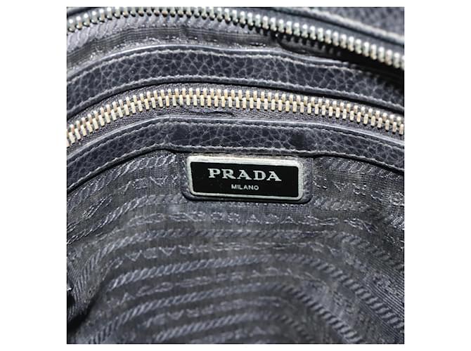 PRADA Shoulder Bag Leather Black Silver - vista 19