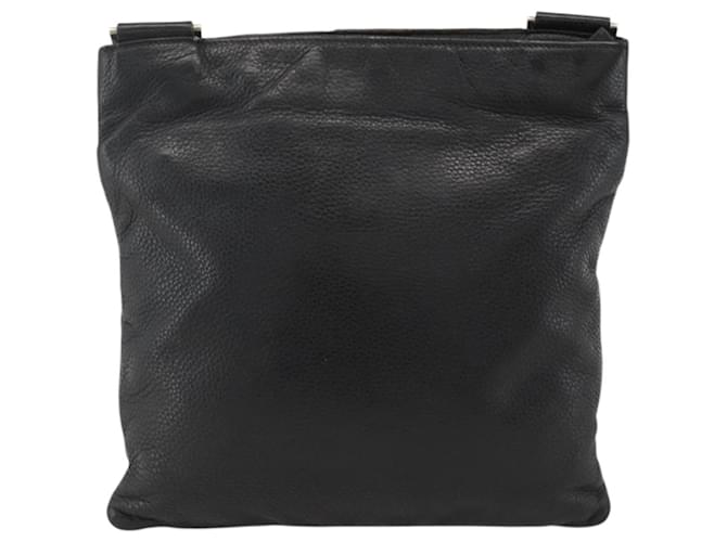 PRADA Shoulder Bag Leather Black Silver - vista 2