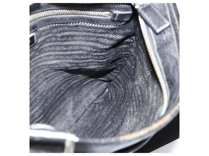 PRADA Shoulder Bag Leather Black Silver - vista 20