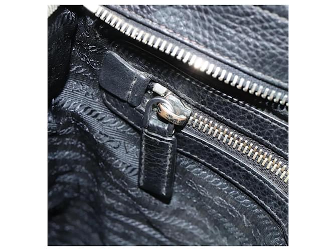 PRADA Shoulder Bag Leather Black Silver - vista 22