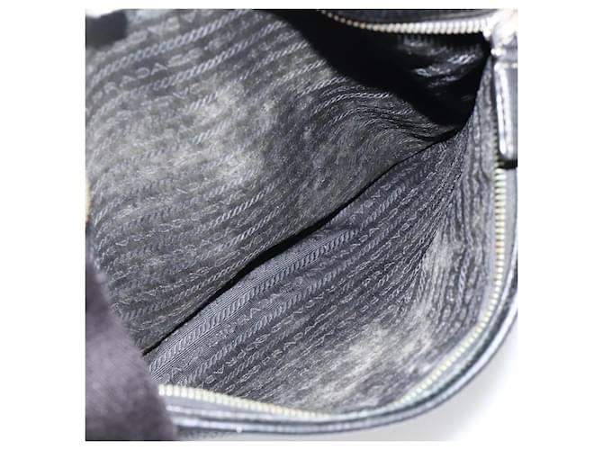 PRADA Shoulder Bag Leather Black Silver - vista 24