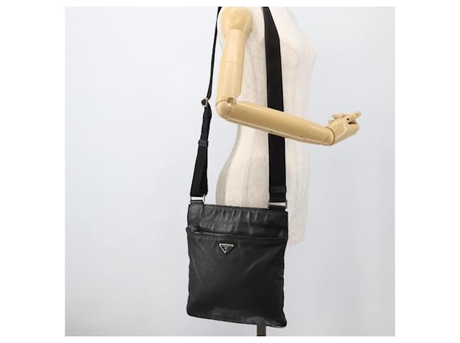 PRADA Shoulder Bag Leather Black Silver - vista 25