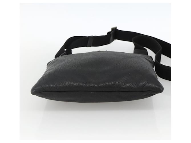 PRADA Shoulder Bag Leather Black Silver - vista 5
