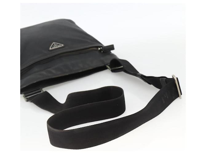 PRADA Shoulder Bag Leather Black Silver - vista 7