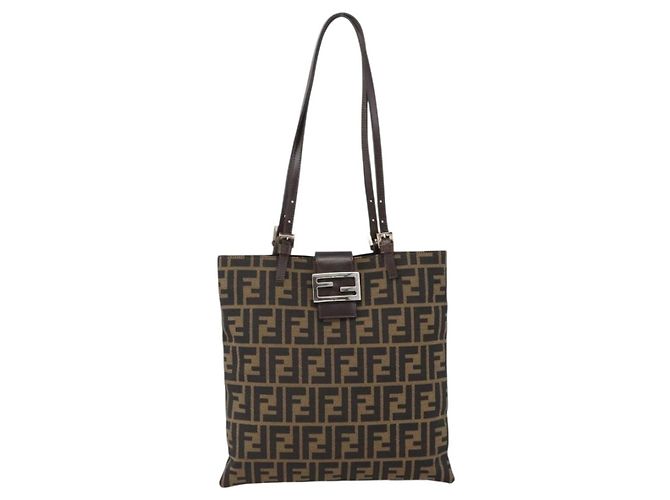 FENDI Zucca Canvas Tote Bag Black Brown - vista 13