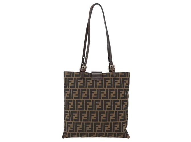 FENDI Zucca Canvas Tote Bag Black Brown - vista 2