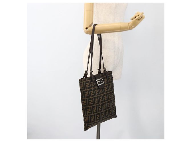 FENDI Zucca Canvas Tote Bag Black Brown - vista 24
