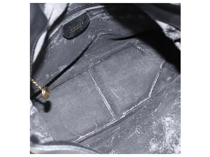 GUCCI Bamboo Shoulder Bag Leather 2way Black Gold 001 1705 1638 - vista 11