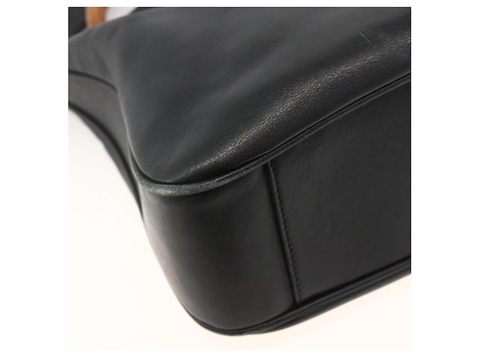GUCCI Bamboo Shoulder Bag Leather 2way Black Gold 001 1705 1638 - vista 17