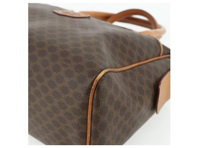 Céline CELINE Macadam Canvas Hand Bag PVC Leather Brown Gold - vista 10