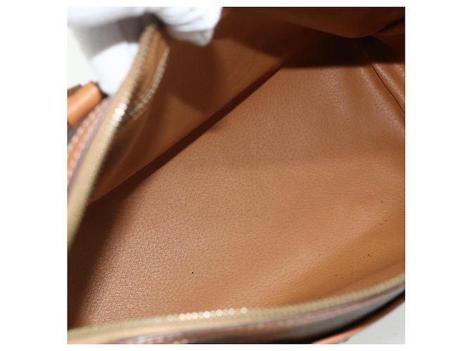 Céline CELINE Macadam Canvas Hand Bag PVC Leather Brown Gold - vista 16