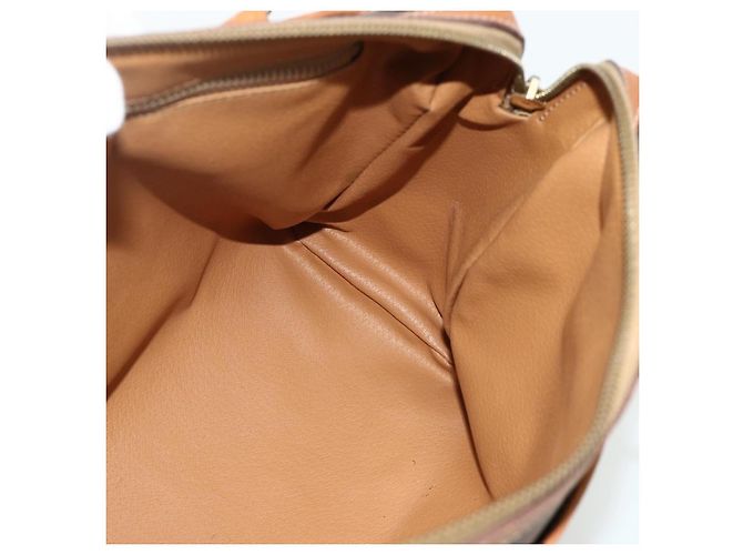 Céline CELINE Macadam Canvas Hand Bag PVC Leather Brown Gold - vista 17
