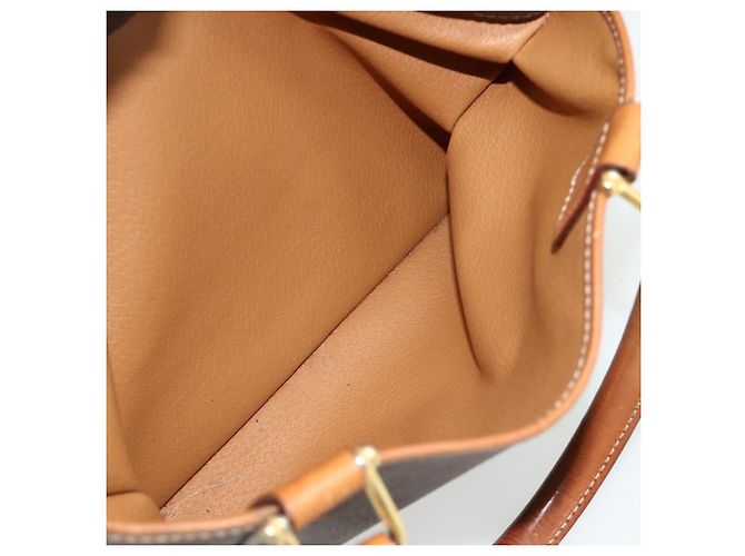 Céline CELINE Macadam Canvas Hand Bag PVC Leather Brown Gold - vista 22