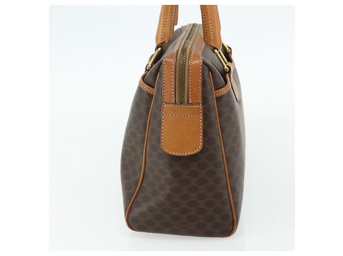 Céline CELINE Macadam Canvas Hand Bag PVC Leather Brown Gold - vista 5