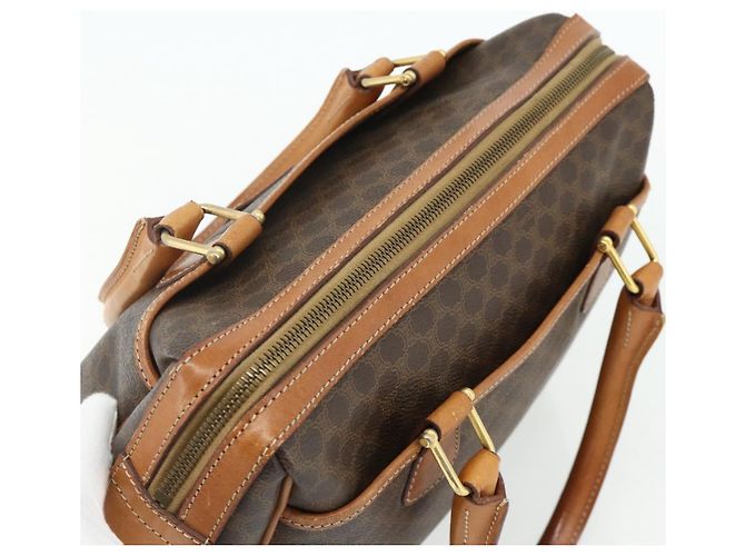 Céline CELINE Macadam Canvas Hand Bag PVC Leather Brown Gold - vista 6