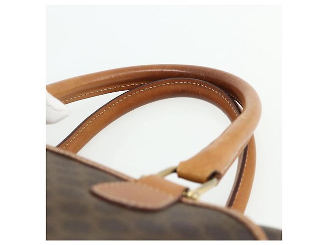 Céline CELINE Macadam Canvas Hand Bag PVC Leather Brown Gold - vista 8