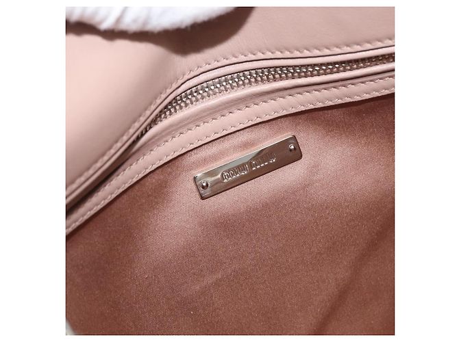 Miu Miu Chain Shoulder Bag Fur Pink Silver - vista 19
