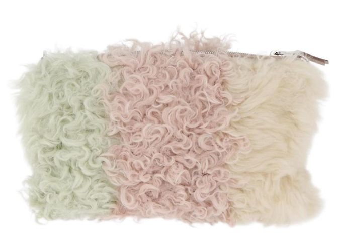 Miu Miu Chain Shoulder Bag Fur Pink Silver - vista 2