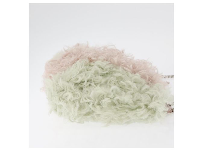 Miu Miu Chain Shoulder Bag Fur Pink Silver - vista 3