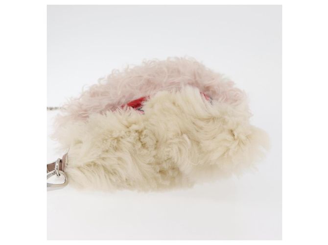 Miu Miu Chain Shoulder Bag Fur Pink Silver - vista 4