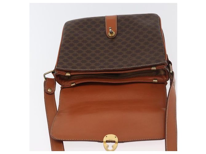 Céline CELINE Macadam Canvas Shoulder Bag PVC Leather Brown Gold - vista 15