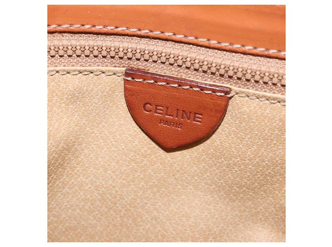 Céline CELINE Macadam Canvas Shoulder Bag PVC Leather Brown Gold - vista 16