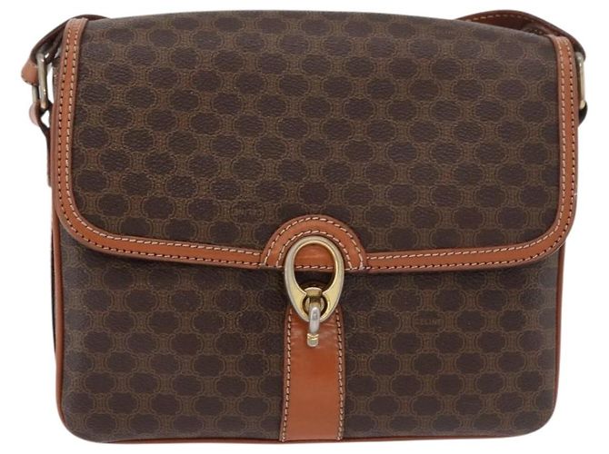 Céline CELINE Macadam Canvas Shoulder Bag PVC Leather Brown Gold - vista 2