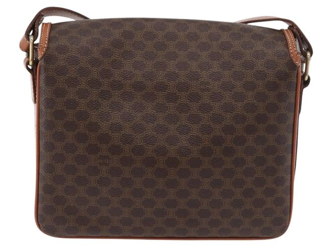 Céline CELINE Macadam Canvas Shoulder Bag PVC Leather Brown Gold - vista 3