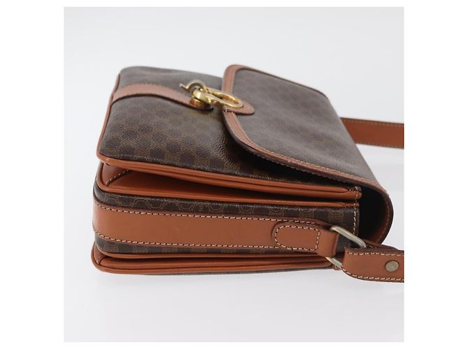 Céline CELINE Macadam Canvas Shoulder Bag PVC Leather Brown Gold - vista 4
