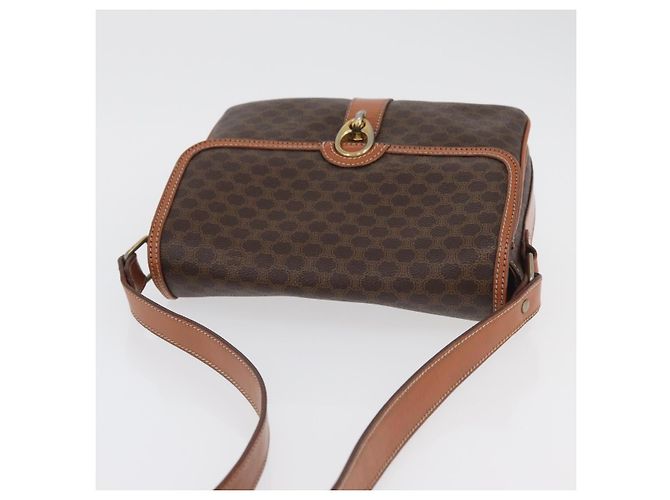 Céline CELINE Macadam Canvas Shoulder Bag PVC Leather Brown Gold - vista 6