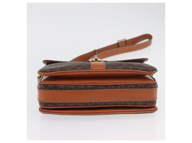 Céline CELINE Macadam Canvas Shoulder Bag PVC Leather Brown Gold - vista 9