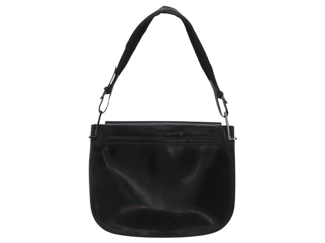 GUCCI Shoulder Bag Leather Black Silver 001 3195 - vista 3