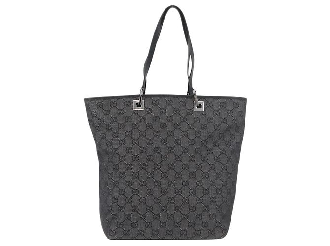 GUCCI GG Canvas Tote Bag Black Silver 31243 - vista 2