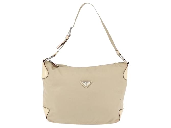 PRADA Shoulder Bag Nylon Beige Silver - vista 13