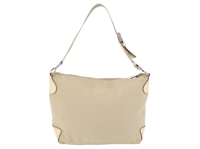 PRADA Shoulder Bag Nylon Beige Silver - vista 2