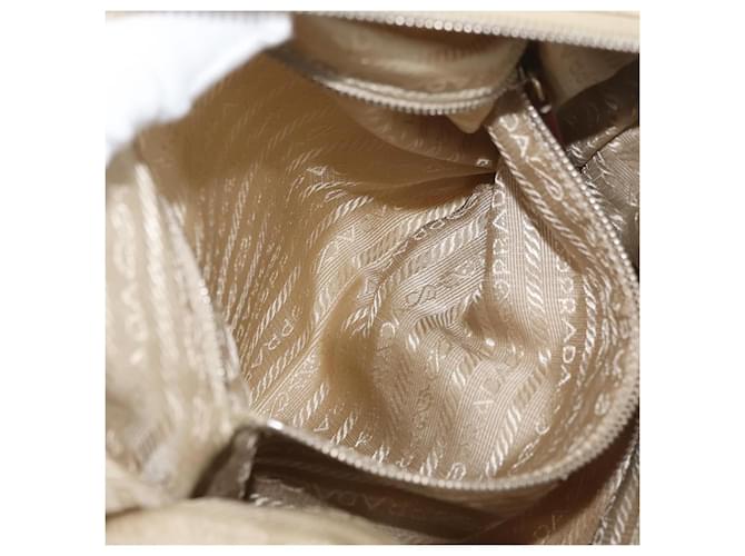 PRADA Shoulder Bag Nylon Beige Silver - vista 22