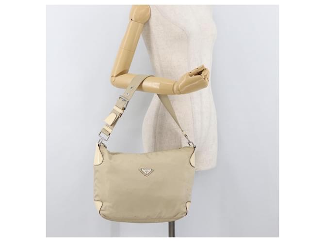 PRADA Shoulder Bag Nylon Beige Silver - vista 23