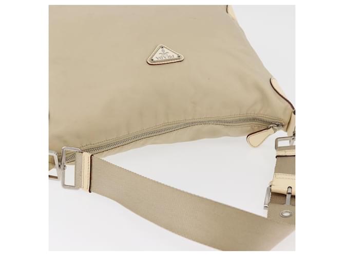 PRADA Shoulder Bag Nylon Beige Silver - vista 6