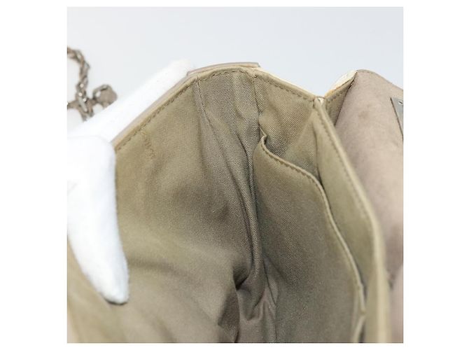 FENDI Chain Trebuquette Shoulder Bag Leather Beige Silver - vista 19