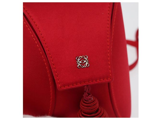 LOEWE Shoulder Bag Satin Red Gold - vista 17