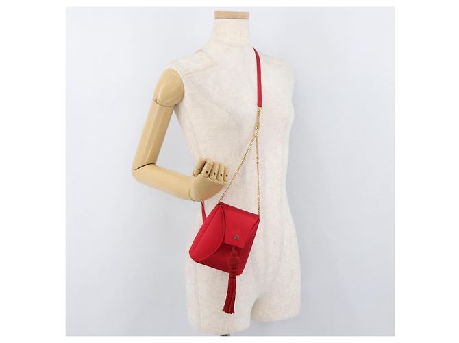 LOEWE Shoulder Bag Satin Red Gold - vista 21