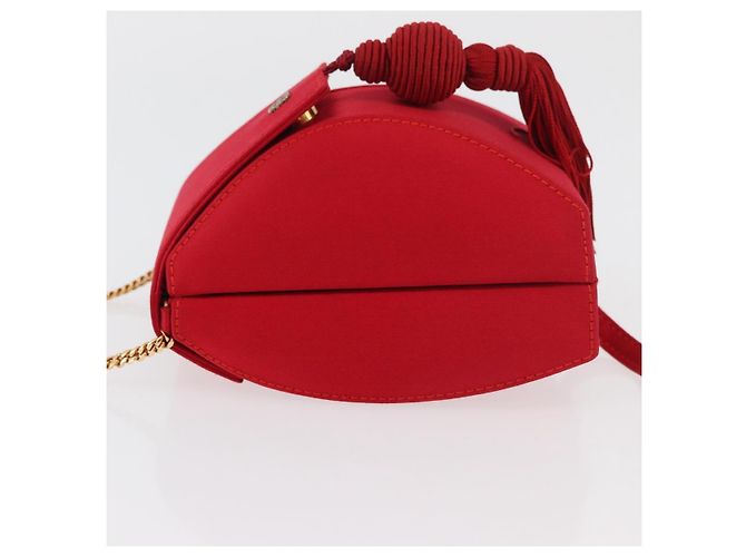 LOEWE Shoulder Bag Satin Red Gold - vista 4